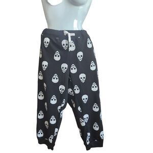Coco-Limon NWT B&W Skull Print Goth Grunge Lounge Pants 3X PJ Bottoms Halloween